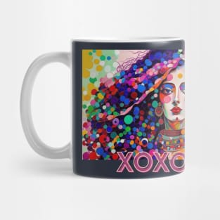 XOXO (kisses and hugs) woman long hair Mug